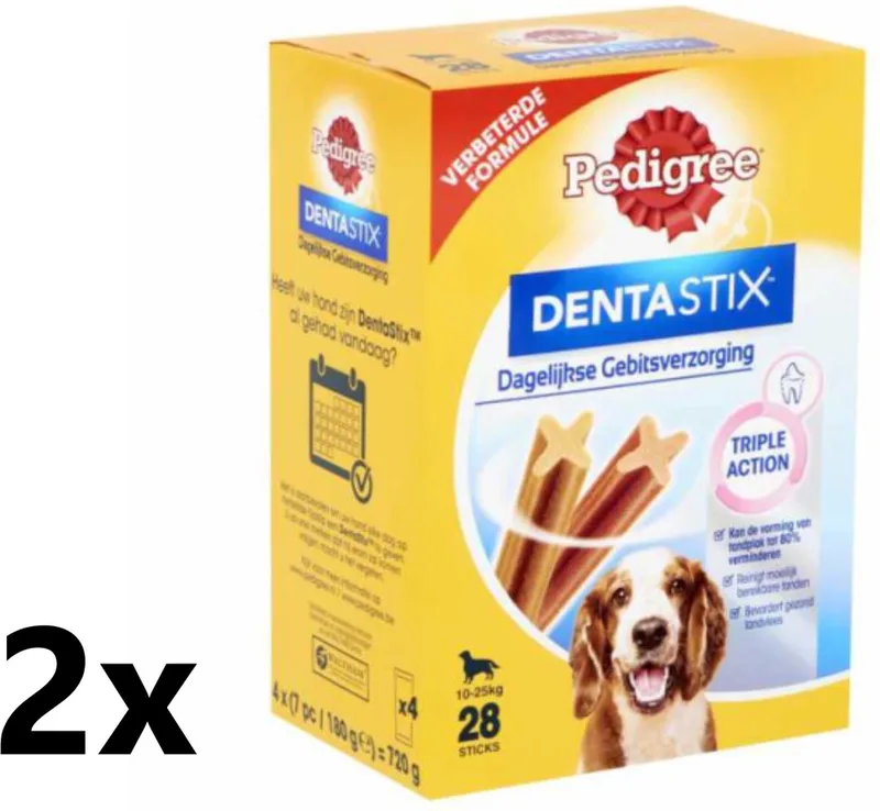 Dentastix Medium - 2x720g - 2 verpakkingen van 28 sticks by Pedigree – product photo