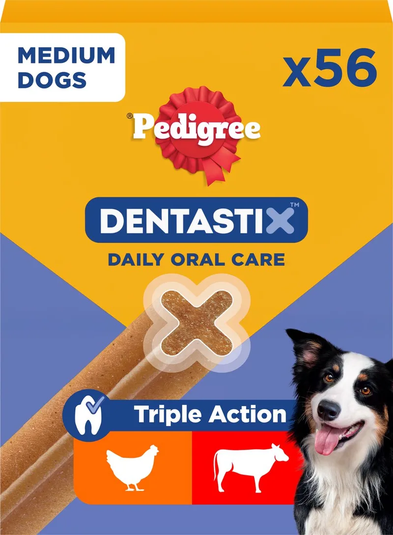 Dentastix Medium Kauwstaaf - Gebitsverzorgende Hondensnack - 56 Stuks by Pedigree – product photo