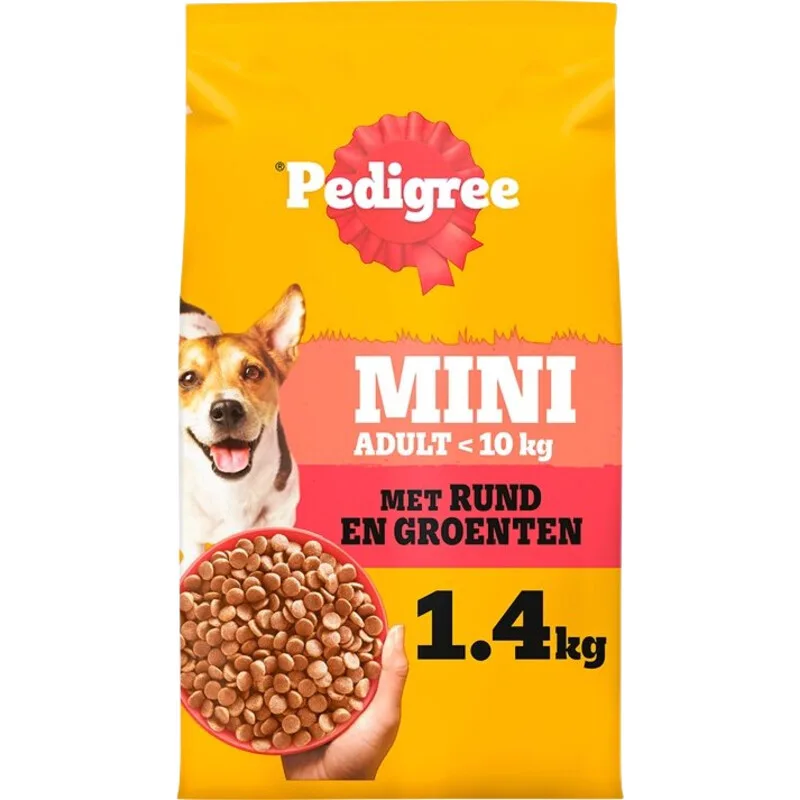 droogvoer voor volwassen honden van kleine rassen, smaak rund & groenten, 1,4 kg von Pedigree – Produktfoto