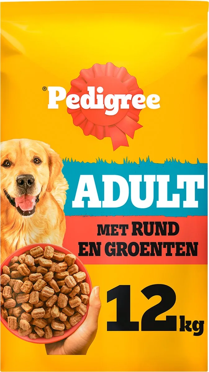 Hondenbrokken - Adult Droogvoer - Rund en Groenten - 12kg by Pedigree – product photo