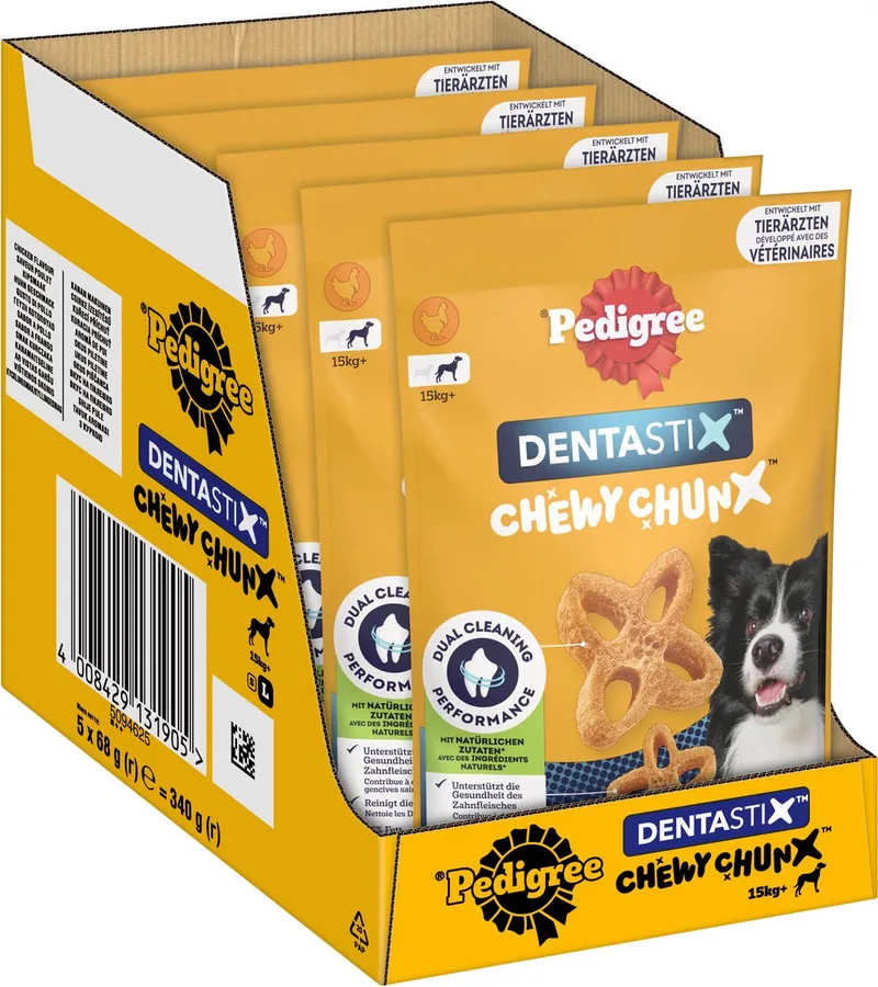 Hondensnacks - Dentastix Chewy Chunx - Maxi - Kip - 5x68g fra Pedigree – produktbillede