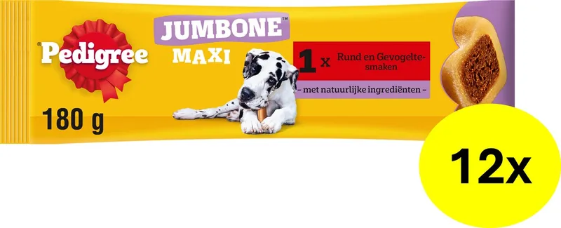 Hondensnacks - Jumbone Maxi - Rund & Gevogelte - 12 stuks de Pedigree – photo produit