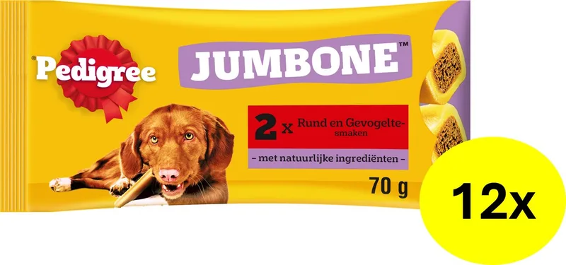 Hondensnacks - Jumbone Medium - Rund & Gevogelte - 12x2 stuks de Pedigree – photo produit