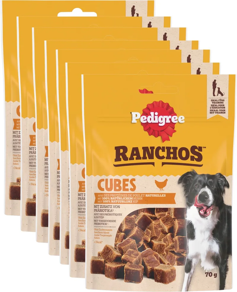 Hondensnacks - Ranchos Cubes - Kip - 7x70g de Pedigree – photo produit