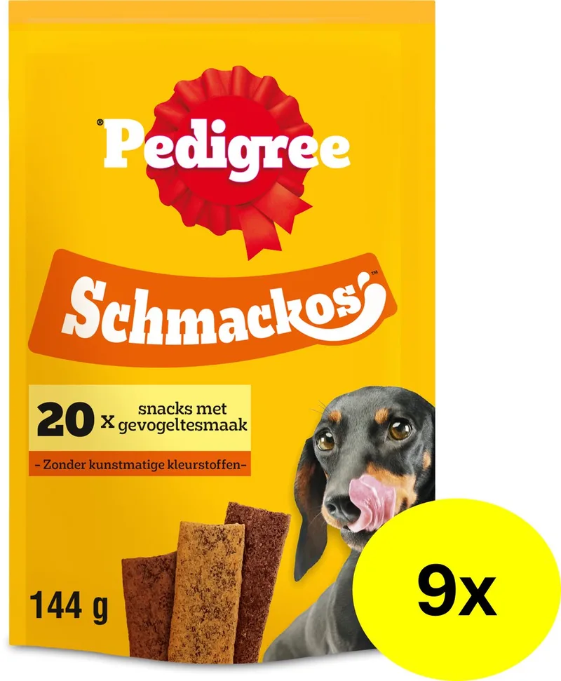 Hondensnacks - Schmackos - Gevogelte Mix - 9x20 Stuks de Pedigree – photo produit