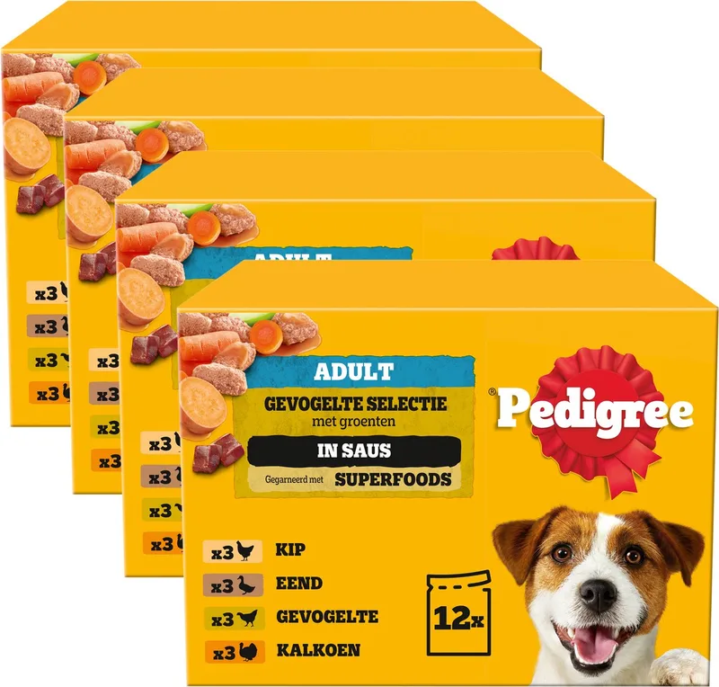 Hondenvoer - Gevogelte Selectie in Saus - 48x100g by Pedigree – product photo