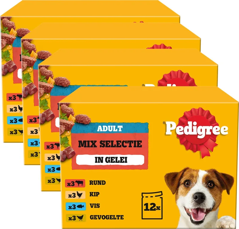 Hondenvoer - Mix Selectie in gelei - Maaltijdzakjes - 48 x 100 g de Pedigree – photo produit