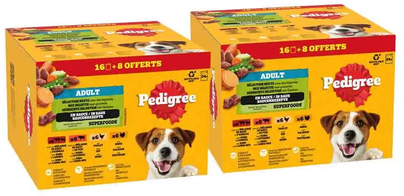 Hondenvoer Nat Adult Selectie in Saus Multipack - 2 x 24x100 gr - Voordeelverpakking by Pedigree – product photo
