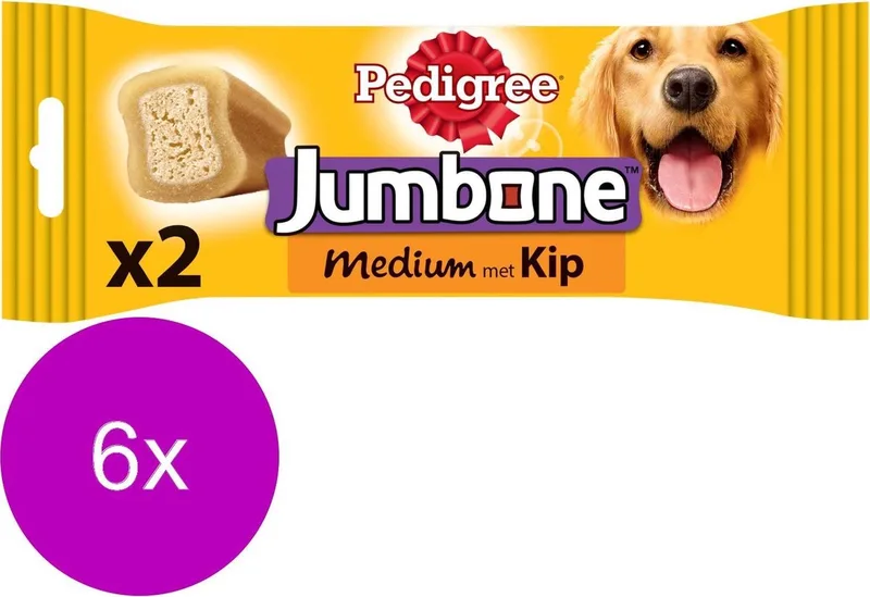 Jumbone Medium - Hondensnacks - 6 x Kip by Pedigree – product photo