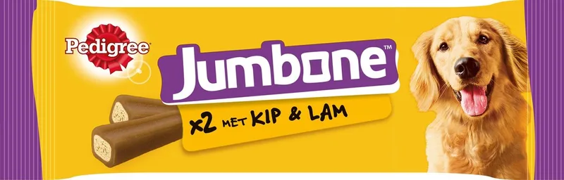Jumbone Medium Kauwstaaf - Kip - Hondensnack - 12 x 2 stuks de Pedigree – photo produit