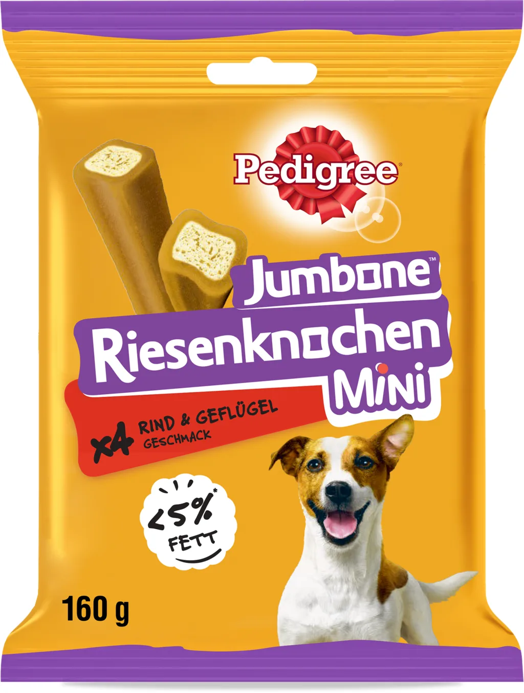 Jumbone Rind und Geflügel Mini - 160 g von Pedigree – Produktfoto