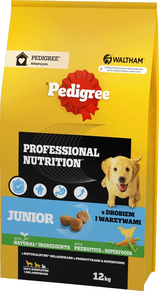 Junior Professional Nutrition - Droogvoer met Kip & Groenten - Voor Middelgrote en Grote Puppies - 12 kg von Pedigree – Produktfoto