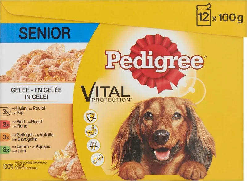 maaltijdzakjes - hond - Senior - natvoer - 4 x 12 x 100g by Pedigree – product photo
