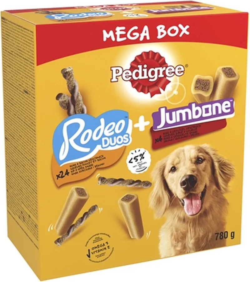 Megabox Hondensnacks - 24 x Rodeo en 4x Jumbone - 780 gram de Pedigree – photo produit