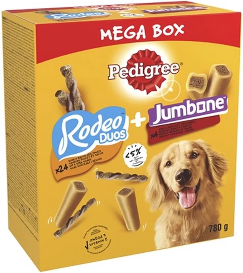 Megabox Hondensnacks - 24 x Rodeo en 4x Jumbone - 780 gram by Pedigree – product photo