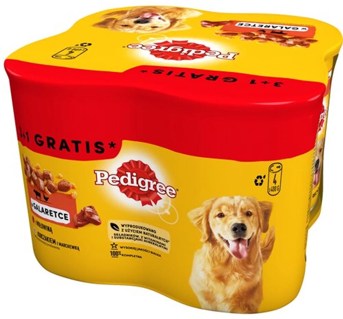 Mix Smaken - 2x Rundvlees - 2x Kip - 4x400g von Pedigree – Produktfoto