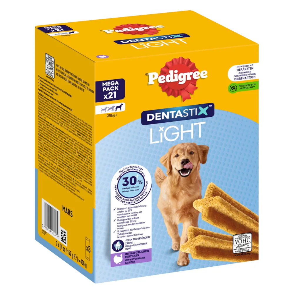 Multipack (42 stuks) Pedigree Dentastix Light: Dental Chews voor grote honden (>25kg) Hondensnacks de Pedigree – photo produit