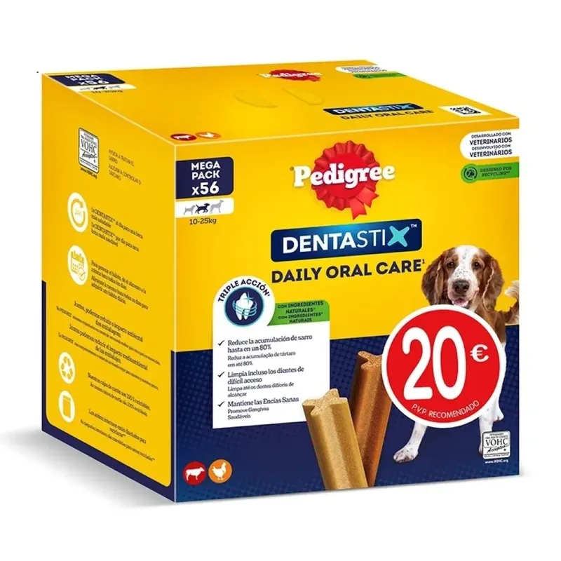 Multipack Dentastix Snack Für Mittelgroße Hunde 56 Einheiten von Pedigree – Produktfoto