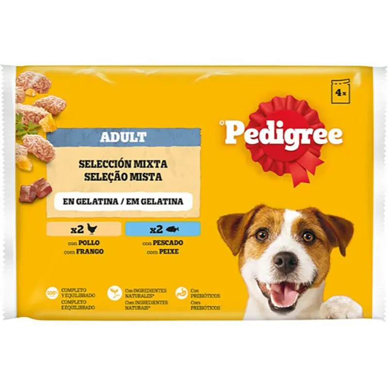 Pedigree 4-pack Natvoer Voor Honden Met Kip En Lam 13x4x150g by Pedigree – product photo