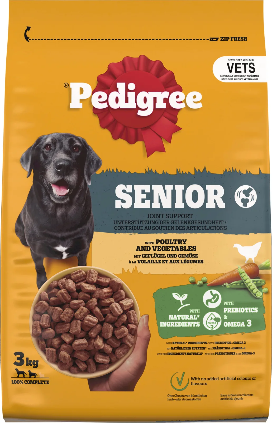 Trocken Senior Geflügel und Gemüse - 3 kg fra Pedigree – produktbillede