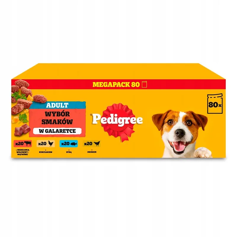 Volwassen Selectie Van Smaken In Jelly Nat Hondenvoer 80x100g by Pedigree – product photo
