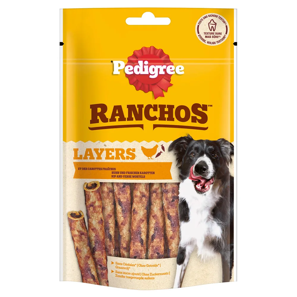 Voordeelpakket: 8x60g Pedigree Ranchos Layers Kip Hondensnacks de Pedigree – photo produit