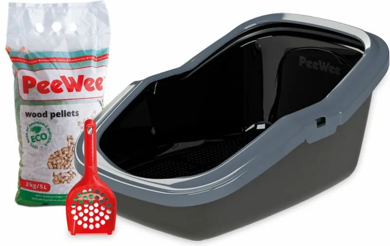 Kattenbak EcoMinor zwart / Startpakket - 56 x 39 x 27.5cm by PeeWee in Anthracite – product photo