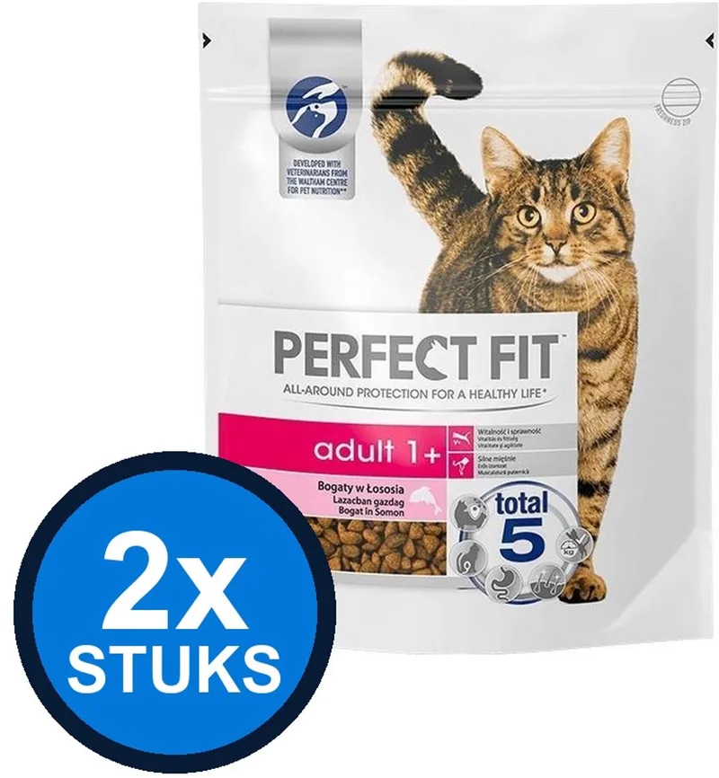 2x Perfect Fit Adult 1+ Droogvoer Zalm - Kattenvoer - 750g by Perfect Fit – product photo