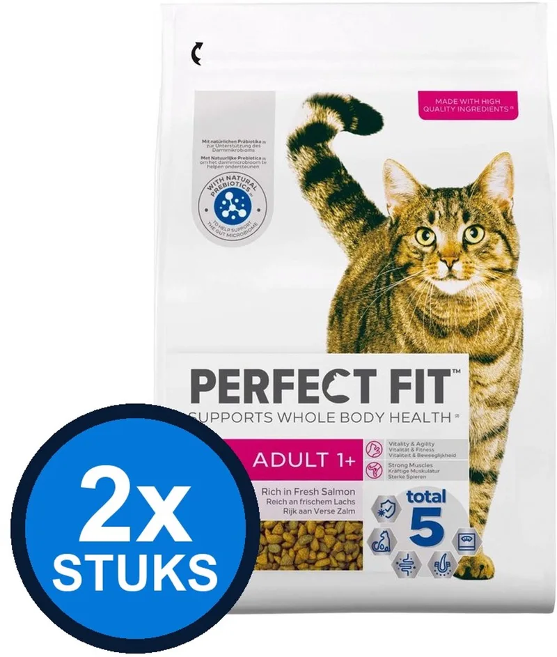 2x Perfect Fit - droog adult zalm 2,8kg - Kattenvoer - 2.8 kg von Perfect Fit – Produktfoto