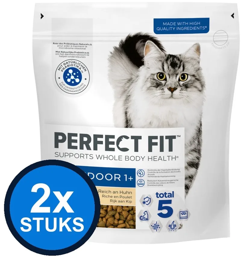 2x Perfect Fit Indoor Adult 1+ Brokjes Kip - Kattenvoer Droogvoer - 750g by Perfect Fit – product photo