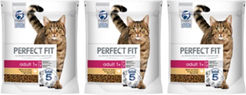3x Perfect Fit Adult 1+ Brokjes - Kip - Kattenvoer - 750 g von Perfect Fit – Produktfoto
