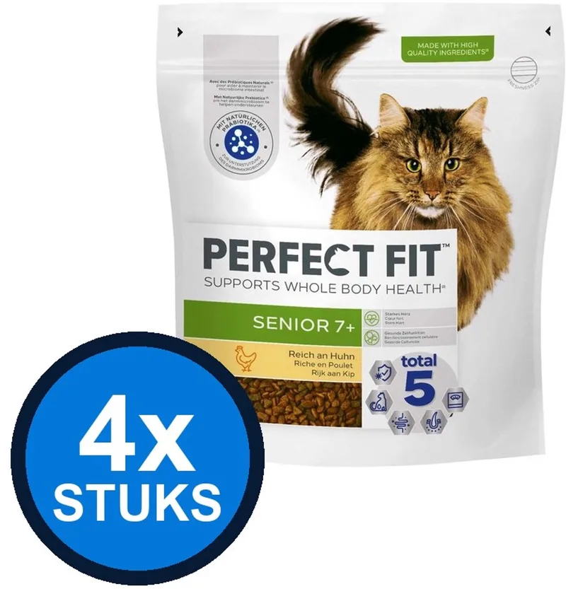 4x Perfect Fit - droog senior kip 1,4kg - Kattenvoer - 1.4 kg von Perfect Fit – Produktfoto