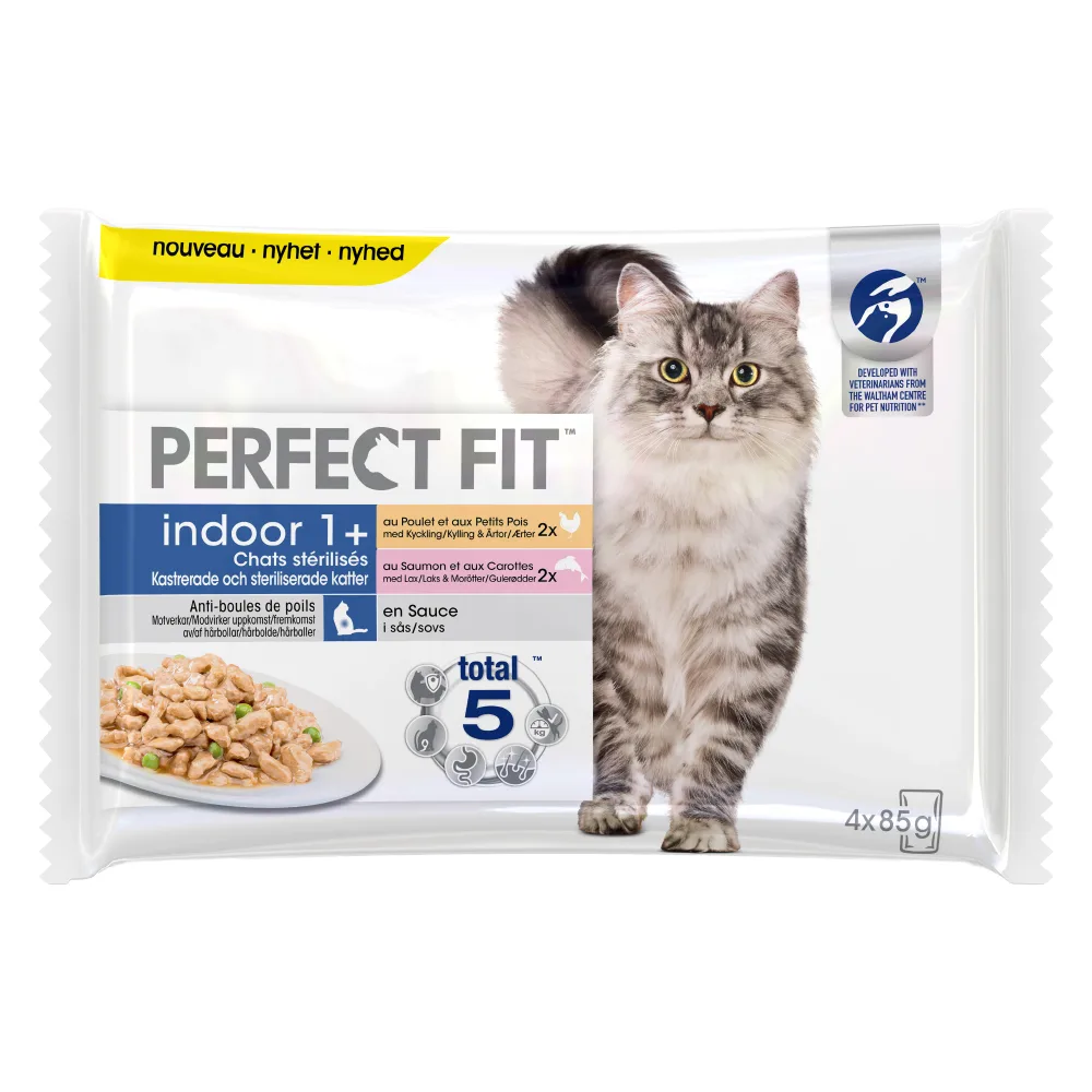 4x85g Sterilised Indoor 1+ (Kip & Zalm) Perfect Fit Kattenvoer by Perfect Fit – product photo