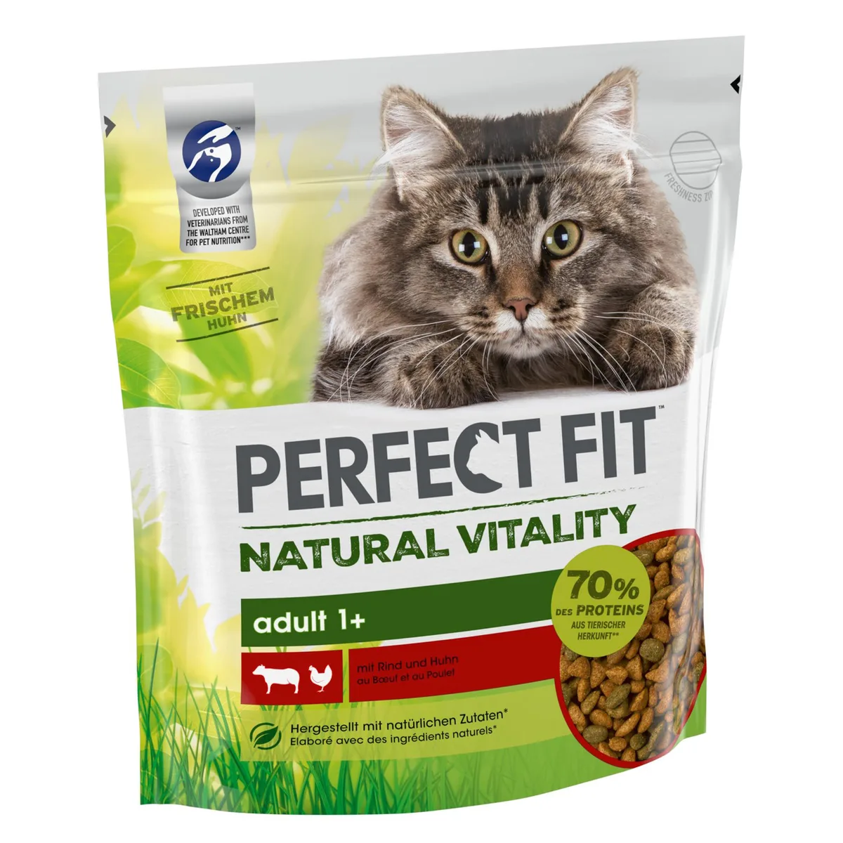 650g Natural Vitality Adult 1+ Rund & Kip Perfect Fit Kattenvoer de Perfect Fit – photo produit