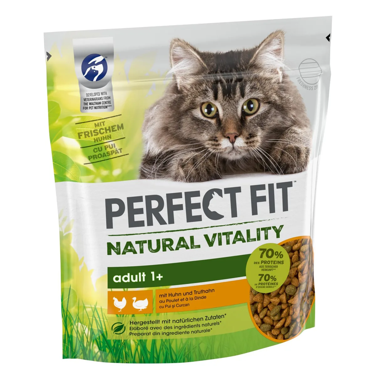 650g Perfect Fit Natural Vitality Kip & Kalkoen Kattenvoer droog van Perfect Fit – productfoto