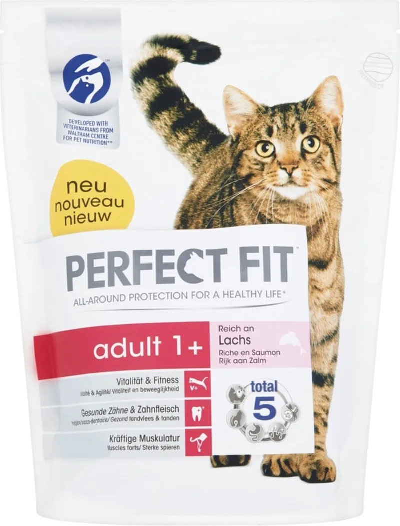 Adult 1+ Brokjes - Zalm - Kattenvoer - 3 x 750 g von Perfect Fit – Produktfoto