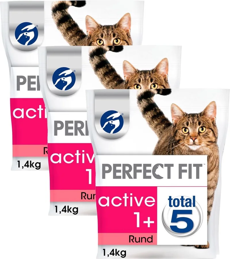 Droogvoer Active Rund - Kattenvoer - 3 x 1.4 kg von Perfect Fit – Produktfoto