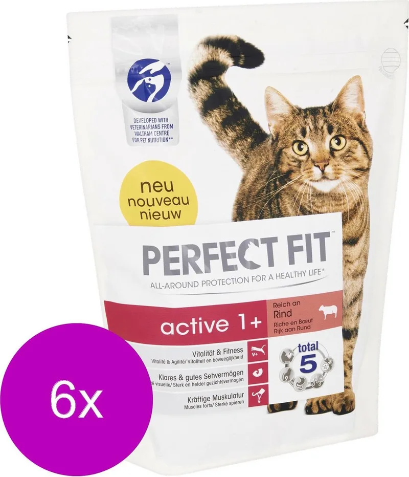 Droogvoer Active Rund - Kattenvoer - 6 x 750 g von Perfect Fit – Produktfoto
