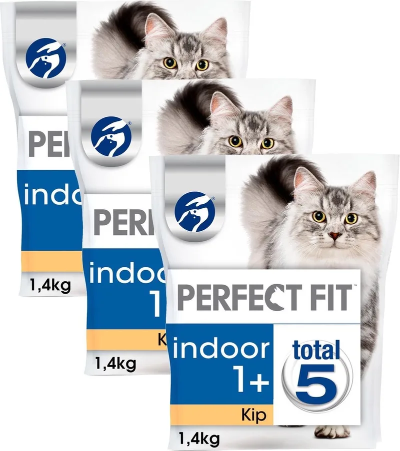 Droogvoer Adult Indoor Kip - Kattenvoer - 3 x 1.4 kg de Perfect Fit – photo produit