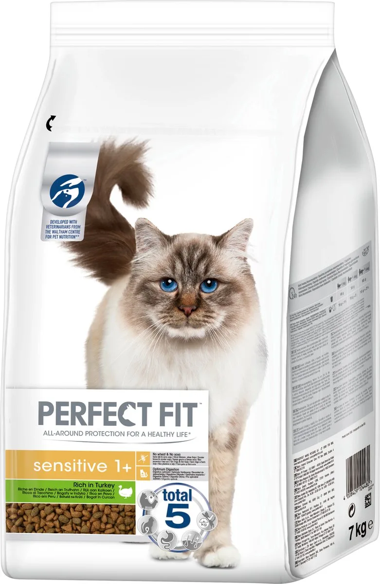 Droogvoer voor katten, Sensitive 1+, rijk aan kalkoen, 7 kg de Perfect Fit – photo produit