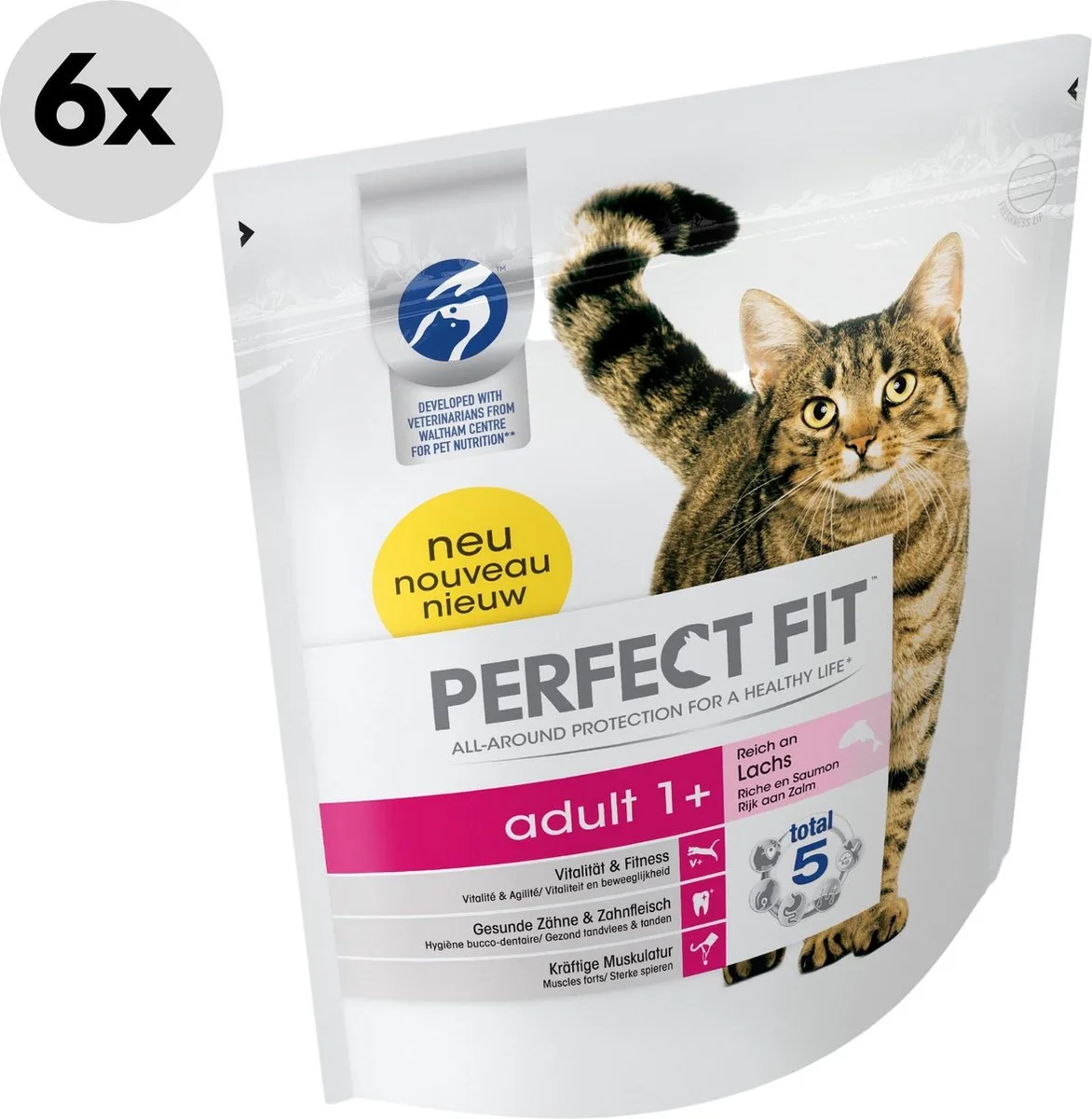 Katten voeding droog - Adult Zalm - 6 x 750g - 4500g von Perfect Fit – Produktfoto