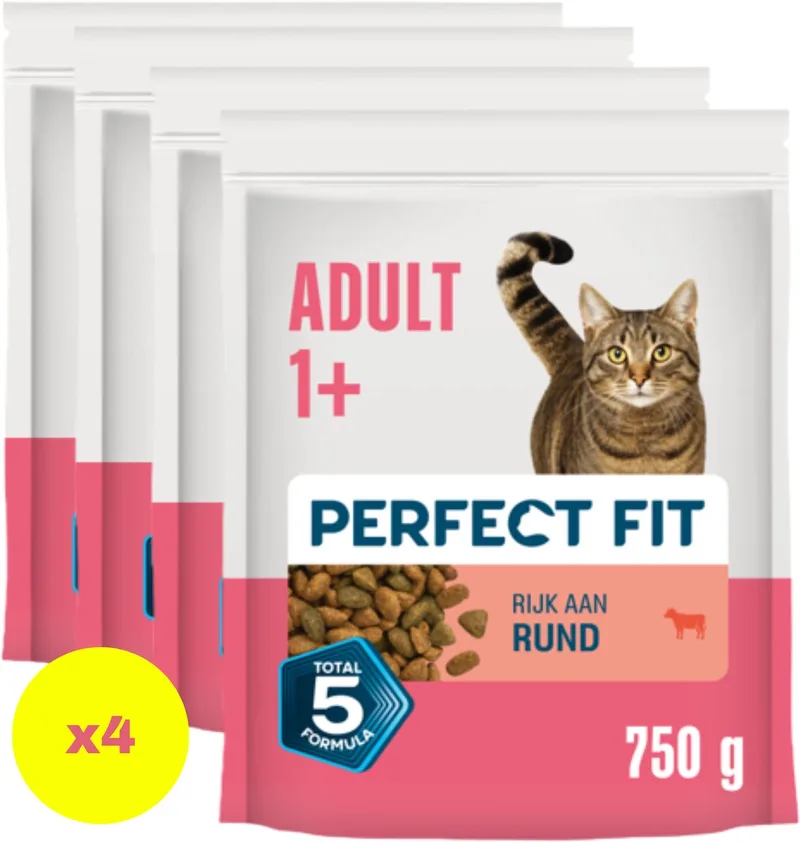 Kattenbrokken - Active Adult - Rund - 4x750g de Perfect Fit – photo produit