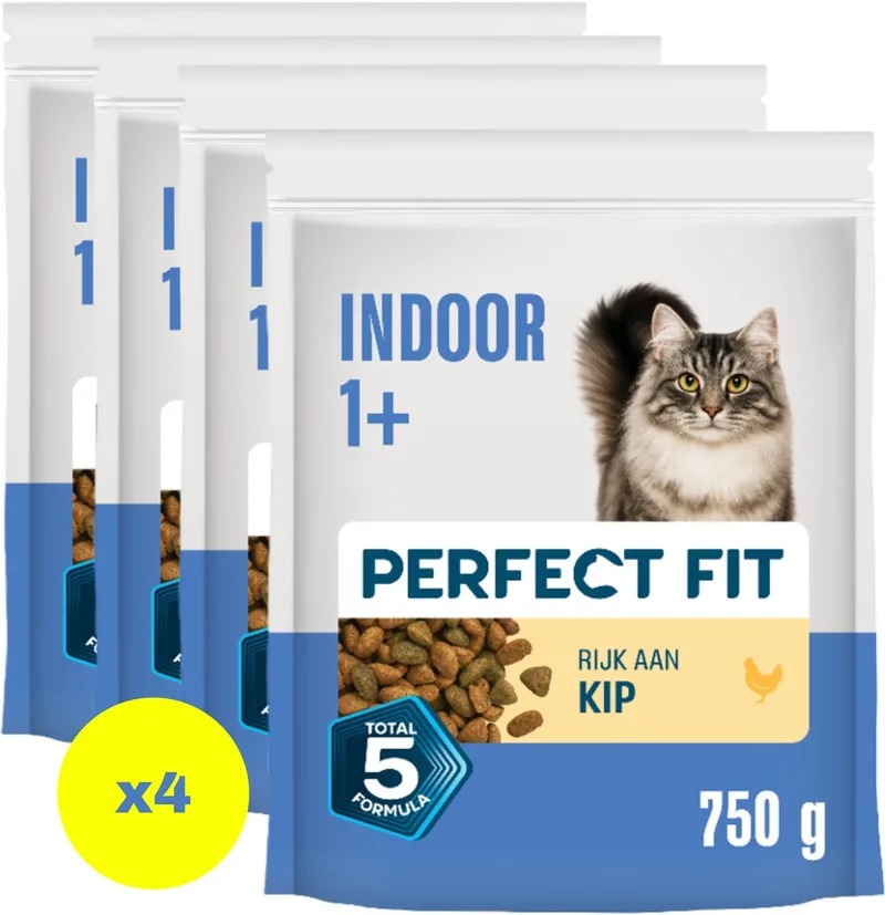 Kattenbrokken - Indoor Adult - Kip - 4x750g by Perfect Fit – product photo