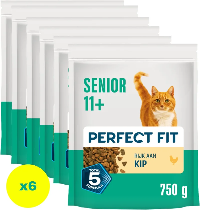 Kattenbrokken - Senior 11+ - Kip - 6x750g von Perfect Fit – Produktfoto