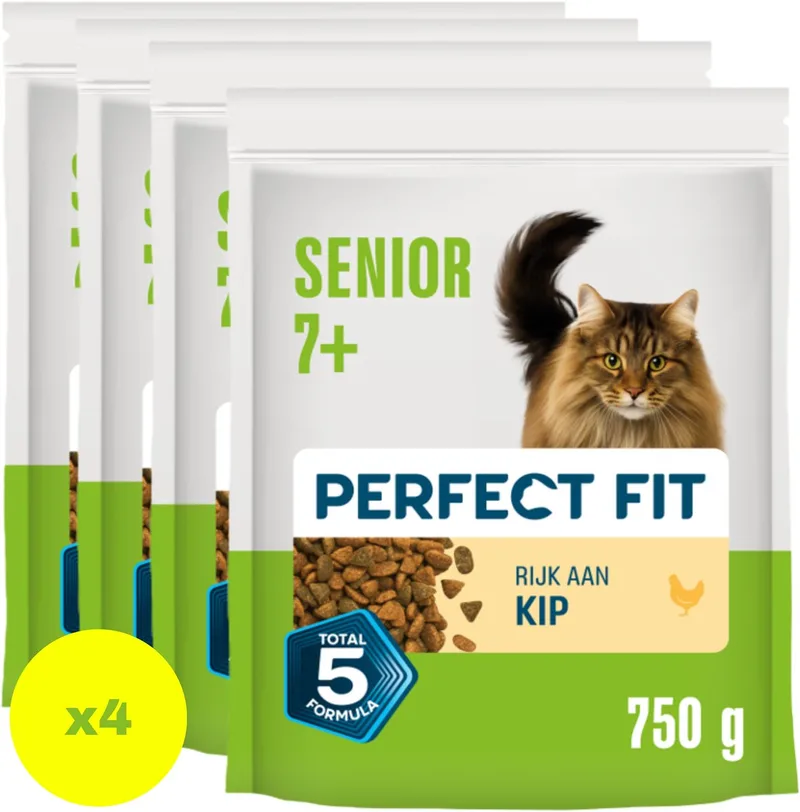 Kattenbrokken - Senior - Kip - 4x750g by Perfect Fit – product photo