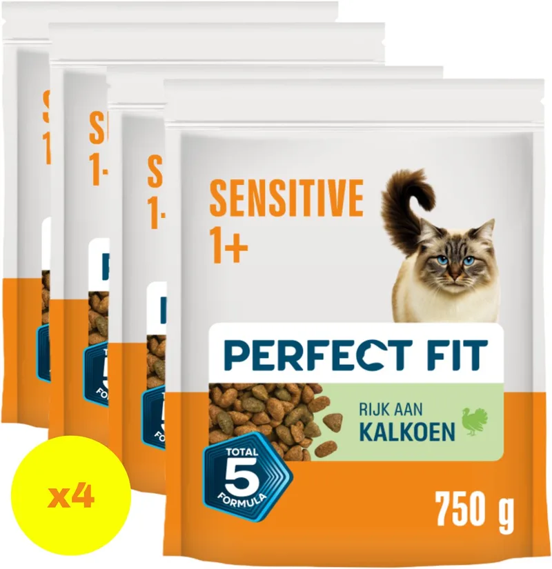 Kattenbrokken - Sensitive Adult - Kalkoen - 4x750g de Perfect Fit – photo produit