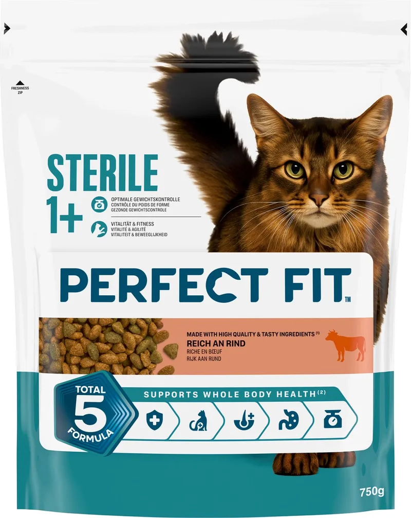 Kattenbrokken - Steriel - Rund zak 4x750g de Perfect Fit – photo produit
