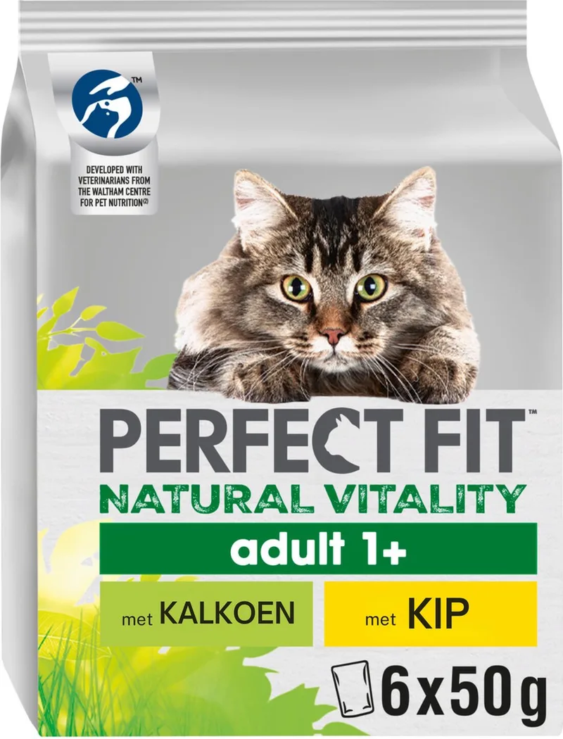 Kattenvoer 1+ - Kalkoen & Kip Maaltijdzakjes- 36x50g by Perfect Fit – product photo