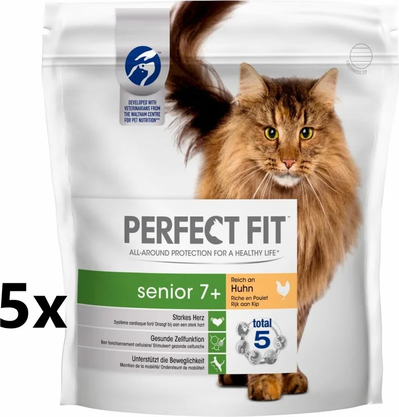 Kattenvoer - Senior Kip - 5x1,4kg de Perfect Fit – photo produit