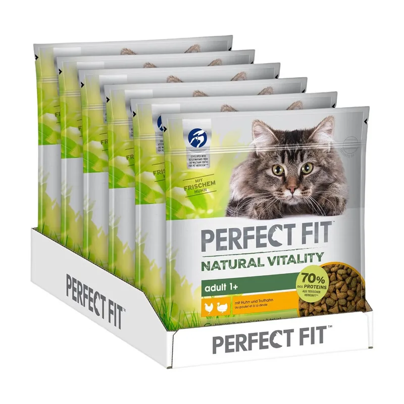 Natural Vitality - Katzenfutter Trockenfutter Adult 1+ - Huhn und Truthahn, 6 x 650 g de Perfect Fit – photo produit